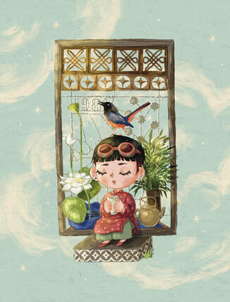 Beside the window